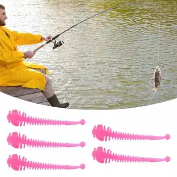 5 шт. 5,5 см/0,9 г мягкая приманка в виде головастика многосекционная цветная искусственная приманка для рыбалки из термопластичной резины для соленой и пресной воды зелёный