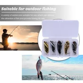 5 шт., 5,5 см/11 г VIB, рыболовная приманка, острый крючок, реалистичные 3D глаза, морская вода, пресноводная искусственная металлическая жесткая приманка, аксессуары для рыбалки на открытом воздухе