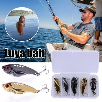 5 шт., 5,5 см/11 г VIB, рыболовная приманка, острый крючок, реалистичные 3D глаза, морская вода, пресноводная искусственная металлическая жесткая приманка, аксессуары для рыбалки на открытом воздухе