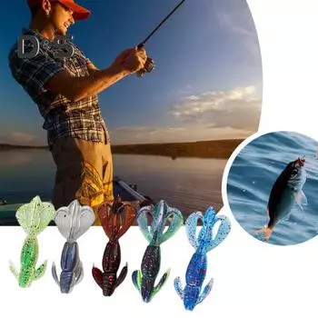 5 шт. 5,5 см/2 г мягкая приманка в виде креветки-бабочки с закрученным хвостом, цветная искусственная приманка для ловли соленой воды, пресноводного окуня, судака, форели, рыболовные принадлежности A