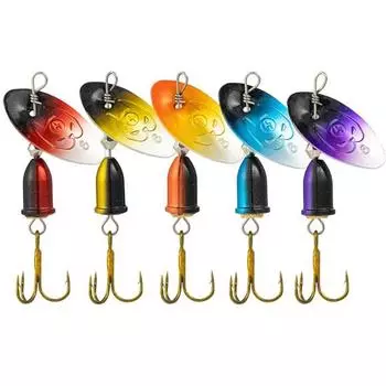 5 шт. 5,7 см/3 г 6 см/4 г блесна с лепестком-колокольчиком, с крючком, металлическая вращающаяся блесна-лепесток, спиннербейт, аксессуары для ловли пресноводного карпа, окуня, щуки, судака S