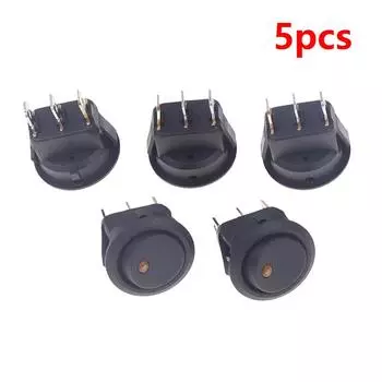 5 шт. 5 цветов кнопочный переключатель 3 контакта 12 В 20 А ампер автомобиль грузовик кулисный круглый тумблер светодиодный переключатель включения-выключения кулисный переключатель жёлтый