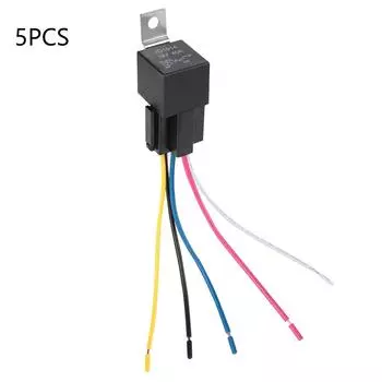 5 шт. 5 контактов 30/40A SPDT автомобильное реле с гнездовыми линиями для автомобиля 12 В