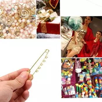 5 шт., 5-отверстий, разъем для булавок «сделай сам», для изготовления брошей, швейных поделок серебряный