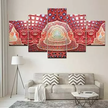 5 шт. 5 шт. психоделические изображения лица инструмент Алекс серый металлический музыкальный постер домашний декор холст картины современное искусство без рамки на стену 20x35 20x45 20x55cm