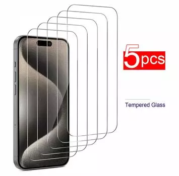 5 шт. 5 шт. Защитная пленка для экрана для iPhone 15 14 Plus Pro Max 13 12 Mini 11 X XS MAX XR Твердость 9H Защитная пленка из закаленного стекла против царапин iPhone XR белый