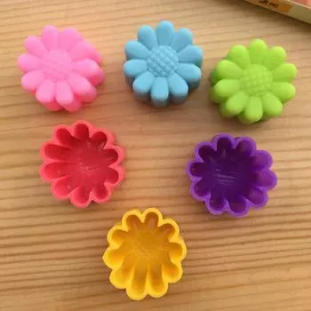 5 шт. 5 см форма для желе в виде подсолнуха, пудинга, кекса, силиконовые формы для выпечки кексов, кухонные принадлежности 5pcs
