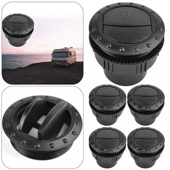 - 5 шт. 60 мм автомобильный автофургон ATV A/C дефлектор воздухозаборник вращающийся внутренний круглый потолок (Блэк