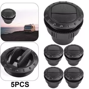 5 шт. 60 мм автомобильный автофургон ATV A/C дефлектор воздухозаборник вращающийся внутренний круглый потолок (черный)