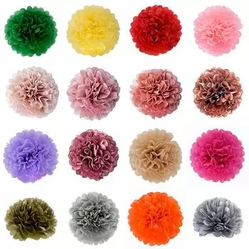 5 шт. 6, 8, 10, 12, 14 дюймов помпоны из папиросной бумаги для свадебной вечеринки бумажные помпоны цветы для украшения свадьбы помпоны на день рождения ребенка 6 inch 15cm белый