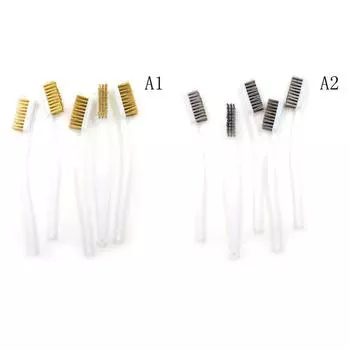 5 шт. 6,9-дюймовая пластиковая ручка из латуни, 3 ряда, проволочная щетка для очистки щетины, инструмент Wenwan