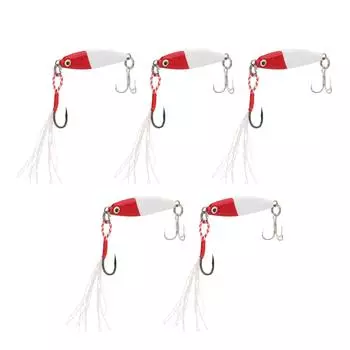 5 шт. 7 г рыболовные приманки VIB металлические жесткие приманки железные рыболовные снасти для соленой и пресноводной рыбалки красные разноцветный
