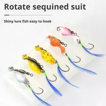 5 шт. 7 см/3 г рыболовная спиральная приманка с цветным перьевым крючком металлический спиннинг блестки дальний заброс блесна приманка оснастка для соленой воды пресноводная рыбалка оранжевый