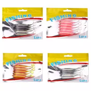 5 шт. 7 см силиконовая мягкая приманка T-образный хвост искусственная приманка свимбейт рыболовные принадлежности Golden yellow