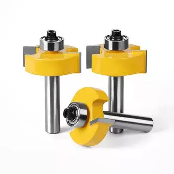 5 шт., 8 мм, хвостовик, Т-образный паз, фреза с подшипником, долбежная фреза, фреза Т-образного типа, шлицевая фреза 5 Pcs жёлтый