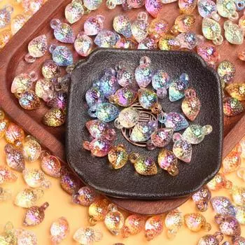 5 шт. 9,7*17 мм, прозрачные бусины с клубникой, кулон для браслета, изготовления ювелирных изделий, красочные аксессуары на цепочке для мобильного телефона белый