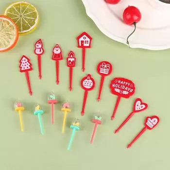 5 шт/9 шт милый мультфильм рождественские фруктовые вилки детские закуски десерт выбор Tookpick