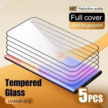 5 шт. 9H для Samsung Galaxy S24 Ultra S23 Plus S22 S21 FE Note 20 защитная пленка из закаленного стекла, защитная пленка для экрана телефона на стекле Galaxy Note 20