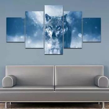 5 шт. абстрактная картина с волком на холсте животные лесные постеры и принты настенные панно Cuadros гостиная домашний декор без рамки 20x35cm*2 20x45cm*2 20x55cm*1