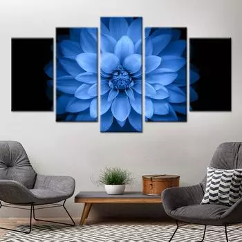 5 шт. Абстрактные цветы Модульная настенная живопись Холст Плакаты Картины HD Печать Картины Современный домашний декор Гостиная Аксессуары Без рамки 20x35cm*2 20x45cm*2 20x55cm*1 No Frame