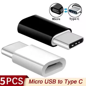 5 шт. адаптер Micro USB Female to Type C Male OTG конвертер Micro-B to USB-C разъем зарядный кабель адаптер аксессуары для телефона синий