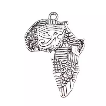 5 шт., африканская серия, подвески «Глаз Гора», античное серебро, цвет цинкового сплава, 40X28 мм