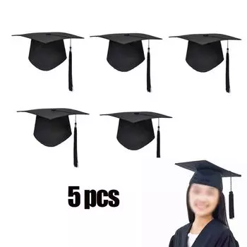 5 шт. академическая шляпа акриловые волокна головной убор академические сувенирные шапки косплей принадлежности кулон унисекс выпускной шляпа мастер