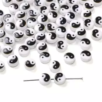 5 шт. Акриловая бусина Тайцзи для изготовления ожерелья, браслета, серег, ювелирных изделий, аксессуары для рукоделия 4x7mm 5pcs