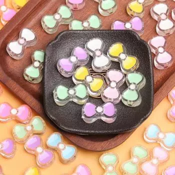 5 шт., акриловая живопись, масло, крестовое отверстие, бант/призрачные бусины, модные материалы ручной работы «сделай сам», для изготовления браслета и ожерелья Ghost белый