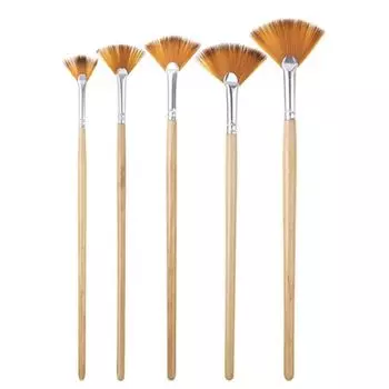 5 шт. Акриловые акварельные краски Художественные веерные кисти Веерные кисти для рисования Художественные принадлежности 5pcs