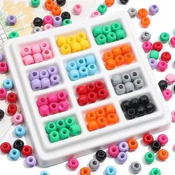 5 шт. акриловые бусины с большими отверстиями, свободные бусины-разделители для браслета ручной работы, ожерелье, аксессуары для изготовления ювелирных изделий серый