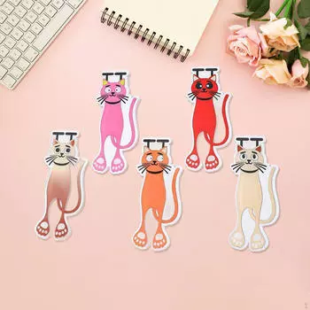 5 шт. акриловые закладки для книг, закладки, водонепроницаемые милые кошачьи закладки