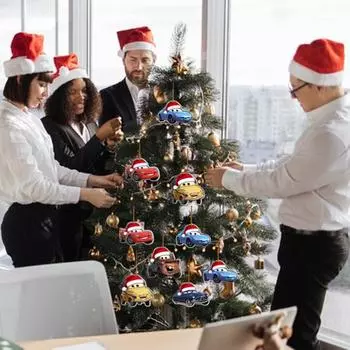 5 шт. акриловых автомобильных украшений, рождественских елочных подвесных украшений, деревенских украшений для дома, каминных венков на дерево 5pcs