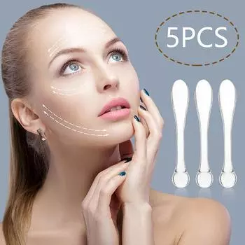 5 шт. акриловых косметических шпателей, совок для нанесения крема для глаз, массажер для глаз против морщин, палочки для маски, ложка для ухода за кожей, косметические инструменты
