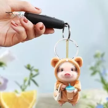 5 шт. акриловый кулон зеркало заднего вида украшение с шнурком легко повесить очаровательный кулон свинья украшение на рождественскую елку B