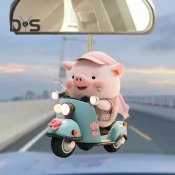 5 шт. акриловый кулон зеркало заднего вида украшение с шнурком легко повесить очаровательный кулон свинья украшение на рождественскую елку A