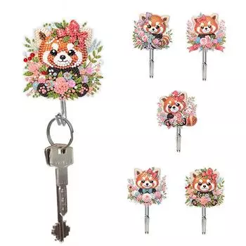 5 шт. акриловый милый енот стразы картина брелок вешалка DIY ремесла Декор
