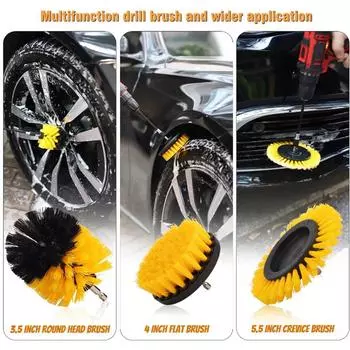 5 шт. электрическая щетка для мытья полов электрическая дрель щетка для мытья полов ванная комната поверхность ванна душ плитка чистящие инструменты для кухни автомобиль жёлтый