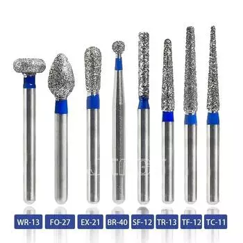 5 шт. алмазных боров для высокоскоростных турбинных наконечников — полировальные точки средней зернистости с высокой эффективностью резания, экономичные CHINA