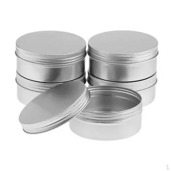 5 шт., алюминиевые жестяные баночки для губ, 200 мл, косметическая банка - серебро, 250 мл