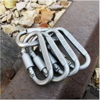 5 шт., алюминиевый карабин с карабином, D-образное кольцо, брелок с зажимом, брелок для походного лагеря
