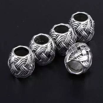 5 шт. античный стиль серебряные прокладки свободные бусины DIY ювелирных изделий фурнитура 0.3inch серебряный