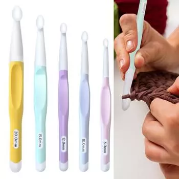 5 шт. эргономичных крючков для вязания большой крючок для толстой пряжи 8,0 мм 10,0 мм 12,0 мм 15,0 мм 20,0 мм крючок для вязания крючком для любителей вязания крючком 5pcs