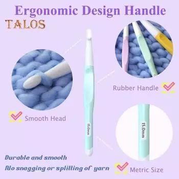 5 шт. эргономичных крючков для вязания большой крючок для толстой пряжи 8,0 мм 10,0 мм 12,0 мм 15,0 мм 20,0 мм крючок для вязания крючком для любителей вязания крючком 5pcs