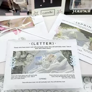 5 шт. эстетическое письмо из весеннего конверта из крафт-бумаги Kpop 3-дюймовая фотокарточка DIY упаковка Kawaii Girl Card Package