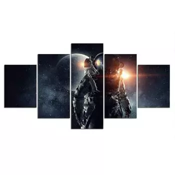 5 шт. астронавт Луна космические картины искусство HD печать 5 панель абстрактные 5 шт. декор комнаты современный холст настенный постер без рамки 20x35 20x45 20x55cm
