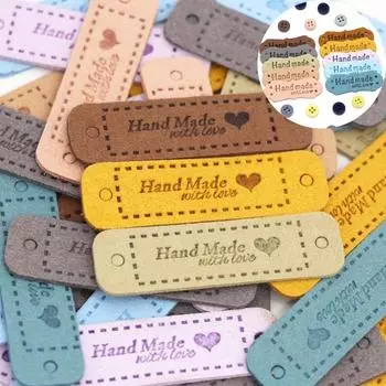 5 шт. этикеток ручной работы с любовью для одежды этикетки ручной работы шляпы сумки поделки подарочная упаковка пояс аксессуары A 5pcs розовый