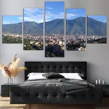 5 шт., Авила Каракас, горный пейзаж, картина, печать на холсте, настенный художественный постер, современное украшение для дома, фотографии для гостиной 20x35cm*2 20x45cm*2 20x55cm*1