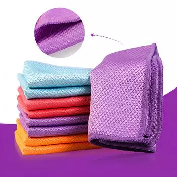 5 шт. Автомобильная тряпка из микрофибры для протирания стекол без следов от воды, утолщенные кухонные полотенца для уборки, впитывающие пятна 5PCS 25X25cm разноцветный