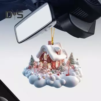 5 шт. автомобильное украшение акриловое рождественское елочное украшение 2024 подвесное украшение на окно плоские напечатанные сумки подвеска для дверей дерева вечеринки в фермерском доме 1 Set